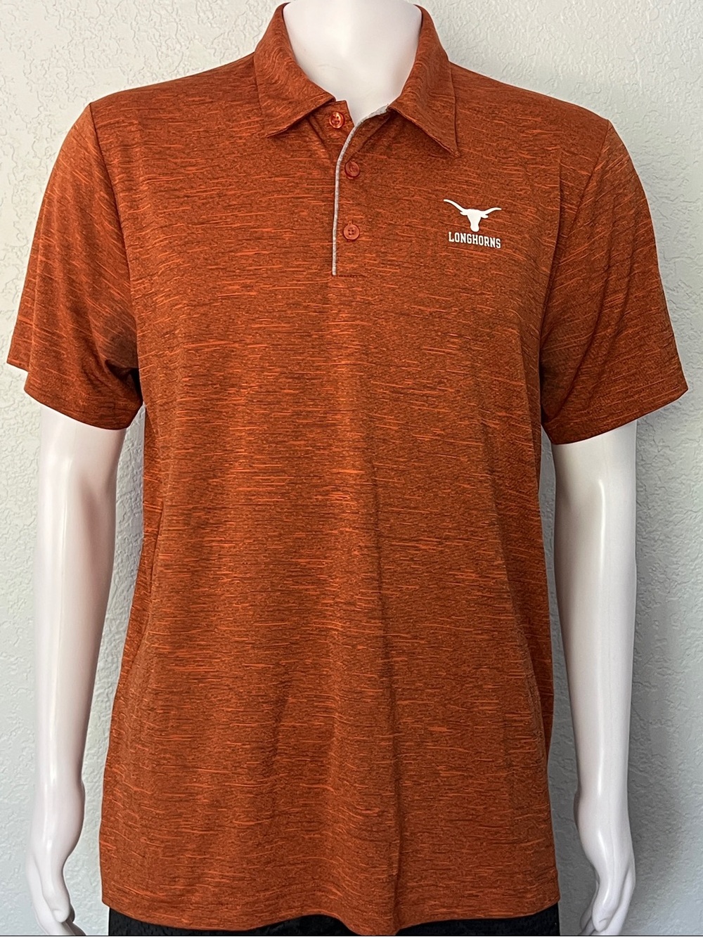 Texas Longhorns Longhorn Apparel Men’s Large Burnt Orange Space Dye Golf Polo